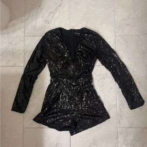 black sparkle romper